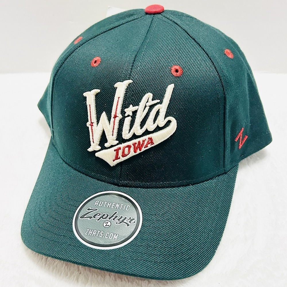 Zephyr Iowa Wild American Hockey League Hat Cap Adjustable Snapback Green